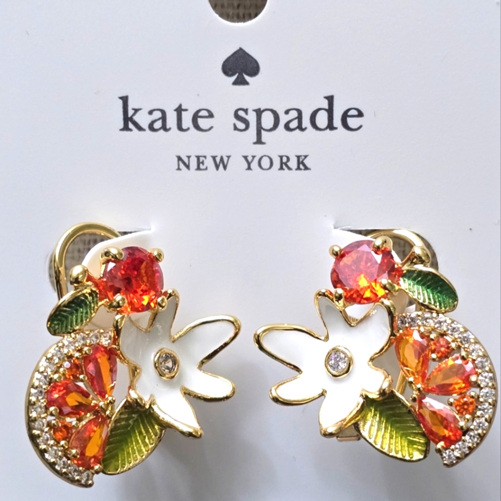 Kate Spade Sweet Citrus Orange Cluster Earrings
